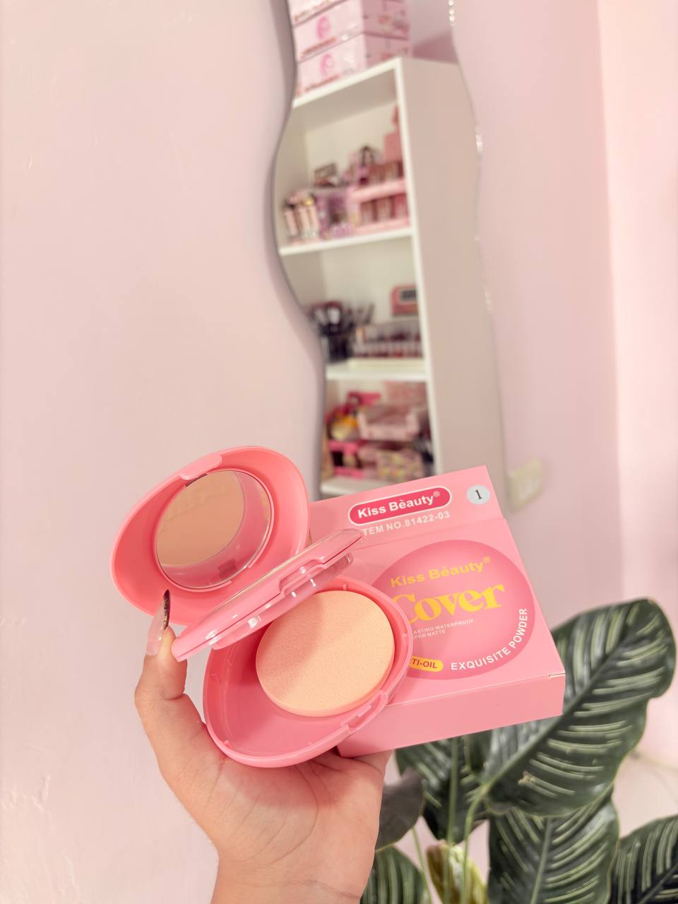 Polvo Compacto Kiss Beauty, control de grasa